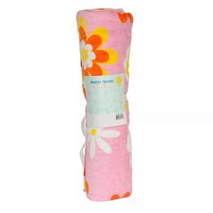 Kids Quick Dry Beach Towel Pink Floral, 28 x 58 in